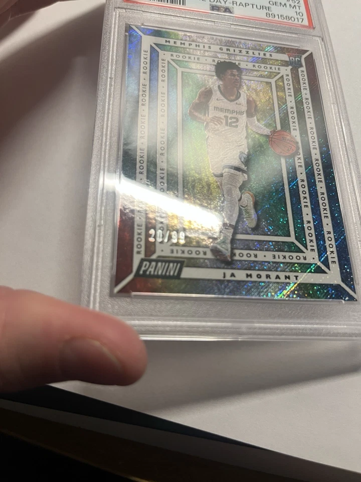 2019 Panini Player of the Day #52 Ja Morant Rookie Rapture /99 PSA 10 B5 - Image 3 of 3