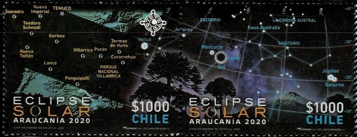 Chile 2020 Total Solar Eclipse Araucania 14th December MNH