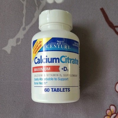 21st Century Calcium Citrate + D3 Maximum 630 mg/500 IU - 60 Tablets 04/2026