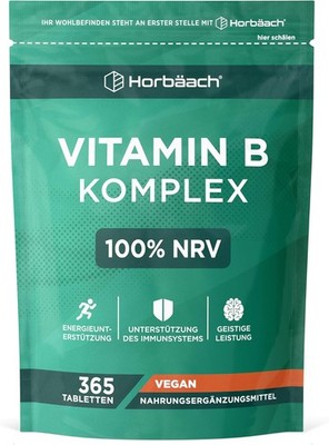 Vitamin B Komplex Hochdosiert | Alle 8 B-Vitamine: B1, B2, B3, B5, B6, B7, B9
