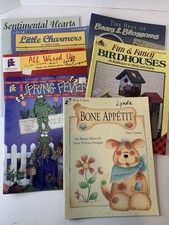 Lot of 7 Tole Pattern Books Wood Fabric Pillows Dogs Cats Frog UNCUT  Complete