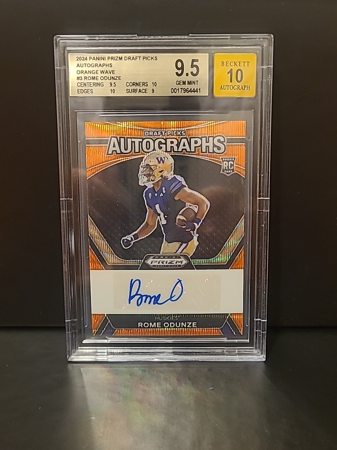 2024 Panini Prizm Draft Picks Autographs Rome Odunze Orange Wave Prizm /75 RC AU