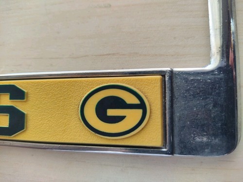 Rico Green Bay Packers Chrome License Plate Frame Used, But Useable!  - Picture 5 of 13
