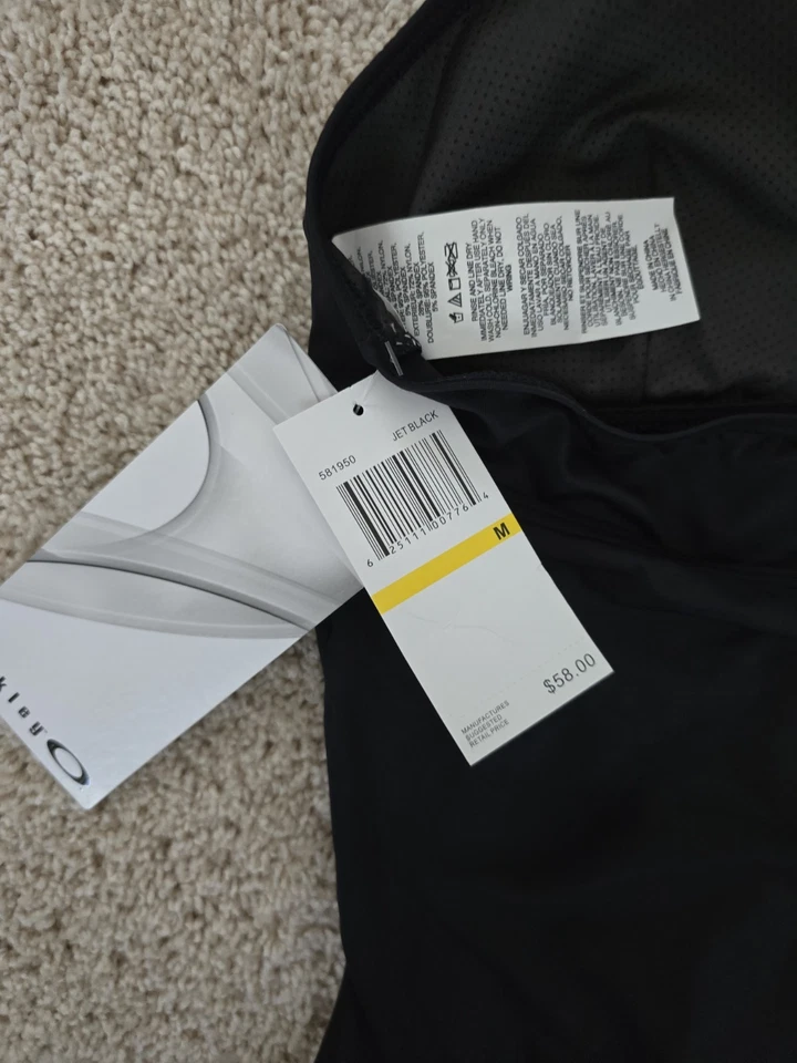 Nuevo OAKLEY Mujer Halter Negro Natación Top Tankini Talla Mediana Traje de Baño Top Foto 3 de 4