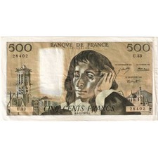 [#336714] France, 500 Francs, Pascal, 1973-12-06, U.33, VF