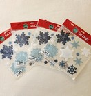Lot of 4 Pkgs - Winter Snowflakes Christmas Window Glass Gel Clings - NIP