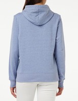 Fleece-Kapuzenpullover Damen L, Indigoblau Meliert, Amazon Essentials, ÜBergrößE
