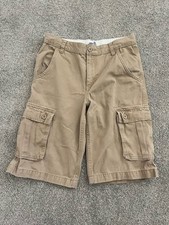BOYS OLD NAVY BEIGE / KHAKI CARGO SHORTS -POCKETS INNER BELT SCHOOL SZ 14 XL