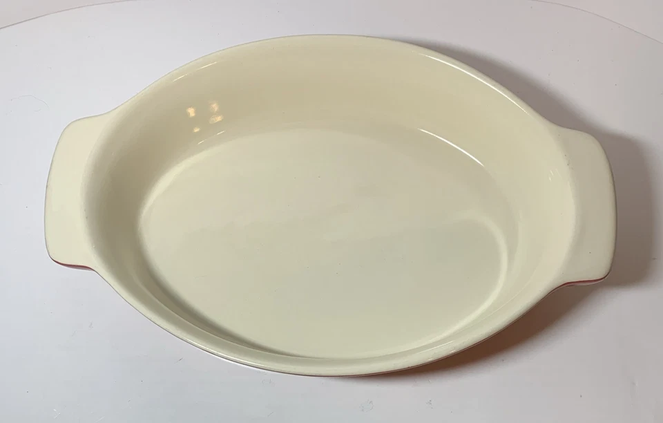 Cazuela Bialetti de gres rojo 1 cuarto ovalada con mango de horno a mesa 11" Foto 2 de 4