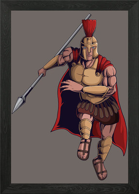 Gerahmtes Wandbild Spartanischer Held Poster Leinwanddruck Bild