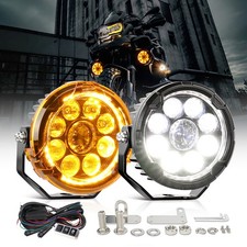200w 60000lm Led Motorcycle Driving Fog Spot Light Auxiliary Lamp Whiteamber