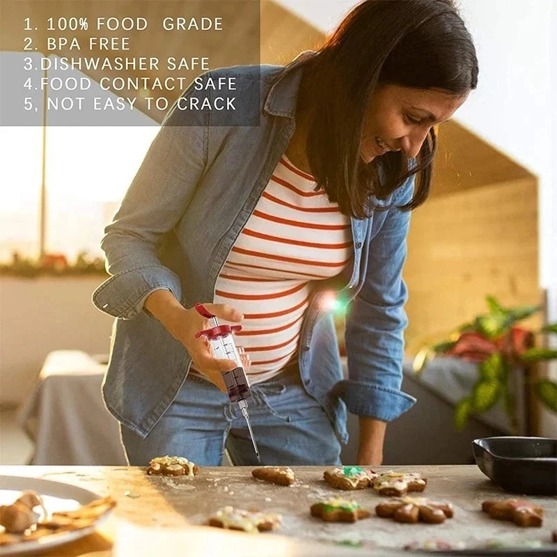 Food Marinade Meat Injector Flavor Syringe Beef Poultry Turkey Chicken BBQ - Image 3 of 4