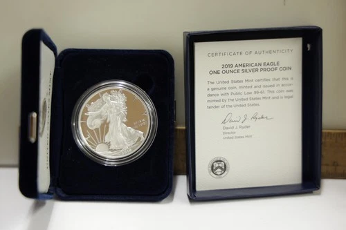 2019 S 1oz US American Silver Eagle $1 Dollar Proof Bullion Original Box /COA