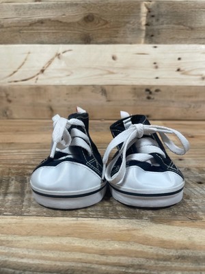 Build A Bear Workshop BABW Black White Chucks Shoe OS Plush Footwear Sneakers VG