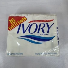 Vintage 1992 Ivory Soap 16 Bars 4.5 Oz Pack Bath Size Original Rare Package Prop