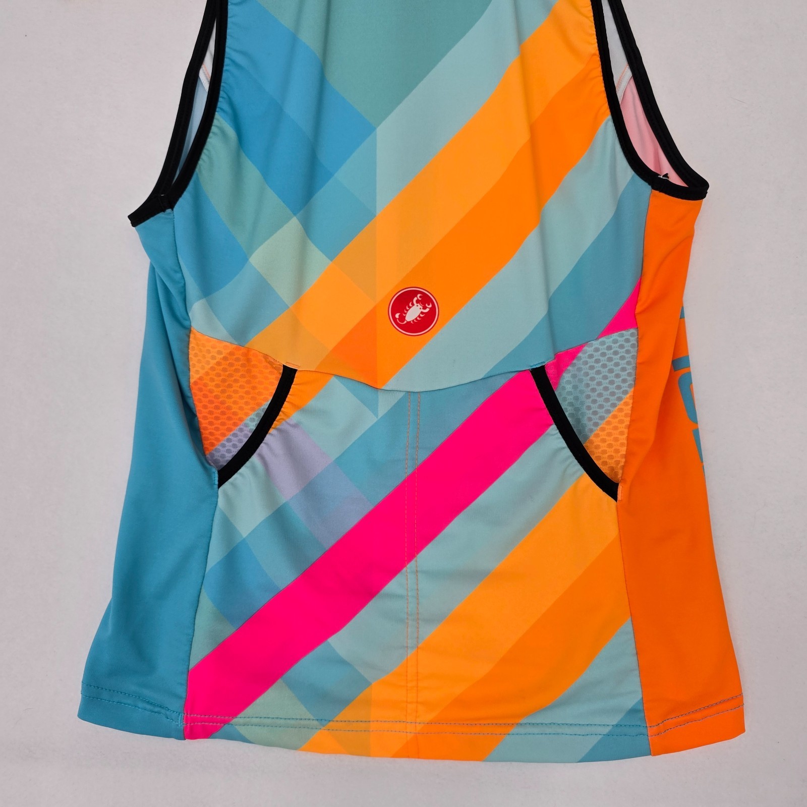 Castelli Womens L Core 2 Singlet 1/4 Zip Tempo3 Light Pockets Stretch Bike Top