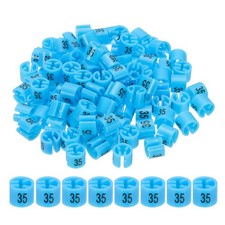 100 Pcs Clothes Hanger Marker Number 35 Tag Fit 3mm Rod Garment Size Tag Blue