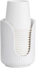 Plastic Bathroom Cup Dispenser, White  For 3-4oz Disposable Paper Cups,