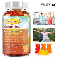 Vitamin C Gummies 750mg - Immune Support, Boosts Energy - 30, 60Gummies