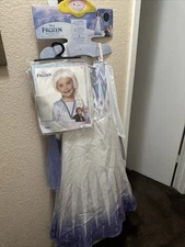Disney frozen Snow Queen  Elsa Deluxe Kids Halloween  Dress Costume S 5-6 EUC