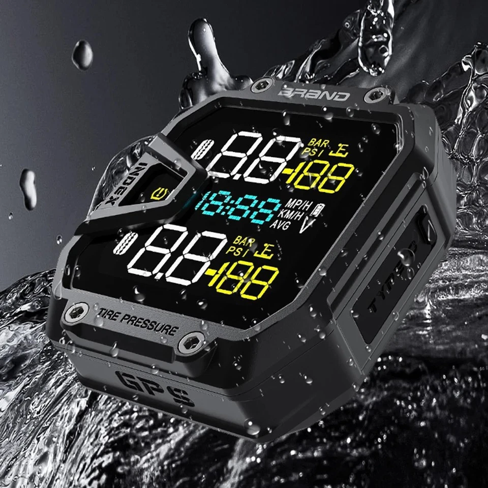 Motorcycle TPMS Tire Pressure Monitor System IP65 Waterproof Temp Alarm - Image 3 of 4