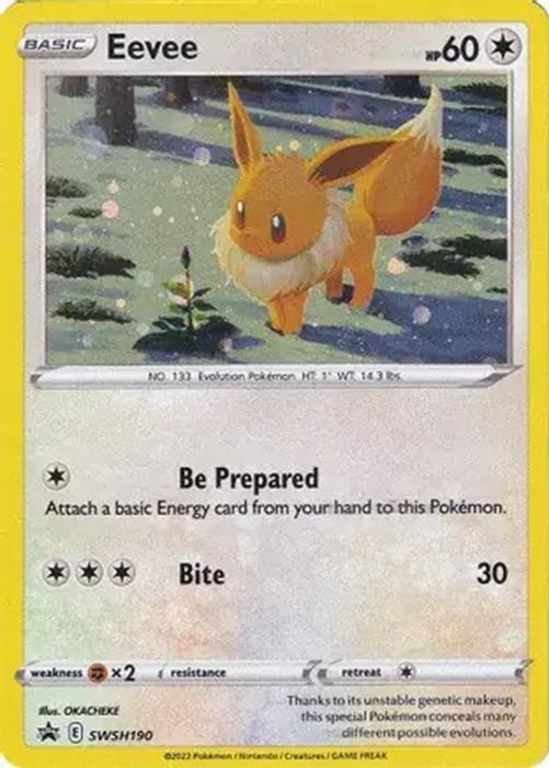 Eevee - SWSH190 - Pokemon Sword & Shield Promo Ultra Rare Holo Card NM
