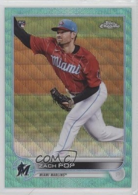 2022 Topps Chrome Aqua Wave Refractor 5/199 Zach Pop #41 Rookie RC 17oo