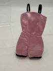 Vintage 1990’s Barbie Pink Short Romper With Black Straps And Barbie Tag