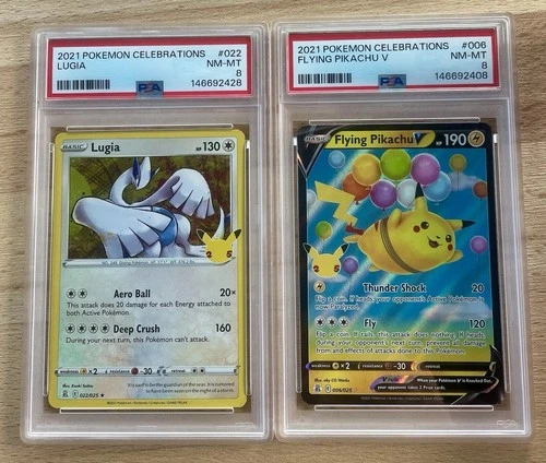 Pikachu & Lugia Celebrations 25th Year PSA 8