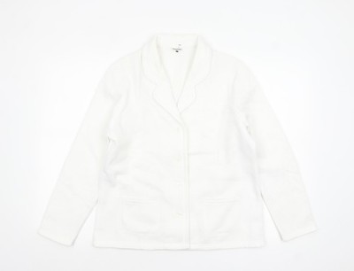 Damart Damen weiß Größe 14/16 klassischer Blazer Langarm Jacke