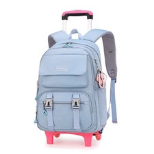 Rolling Backpack Luggage BookBag with Wheels Trolley Bag Wheeled Travel Backp