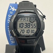 Casio Men's Step-Tracker Digital Watch with Black Band - WS-2000H-1AV