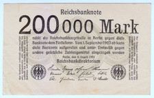 1923 Germany 200000 Mark Reichsbanknote Paper Money Banknotes(3)