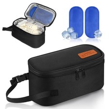 Breast Milk Cooler Travel Bag,Portable Insulated Bag with 2 Ice Packs,Holds 5...