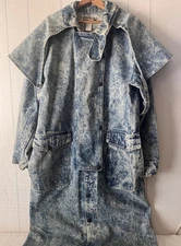 VTG 1980’s Saddlesmith Outfitters Action Denim Duster Acid Wash Coat Chore Ranch
