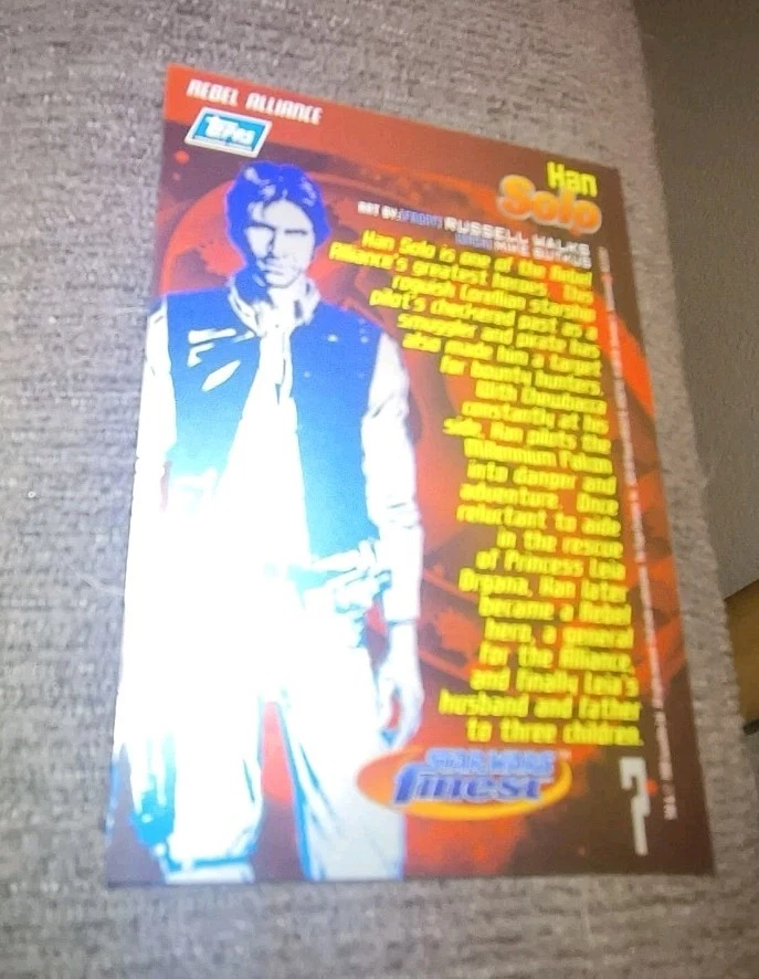 1996 Topps Finest Star Wars Han Solo Holochrome  7 - Image 3 of 4