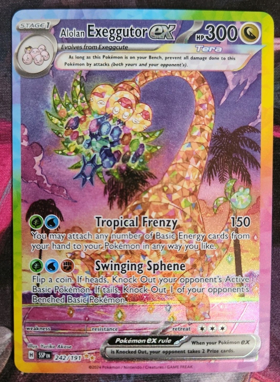 Alolan Exeggutor ex 242/191 SIR Sv08: Surging Sparks Holo NM