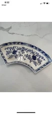 Vintage Blue and White Ceramic Cresent Dishes Villeroy & Boch Dresden Platter