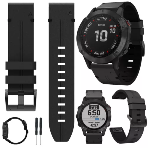 Correa de cuero Quickfit para Garmin Fenix 8 E 7 7X 7S 6 6X Pro 6S 5 5X Plus 3 bandas - Imagen 3 de 39