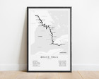 Bruce Map Trail Print | Ontario Hiking Trail Poster | Canada Thru Hike Wall Art