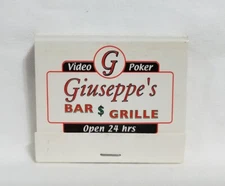 Vintage Matchbook Giuseppe's Bar Grill Video Poker Las Vegas NV Advertising Full