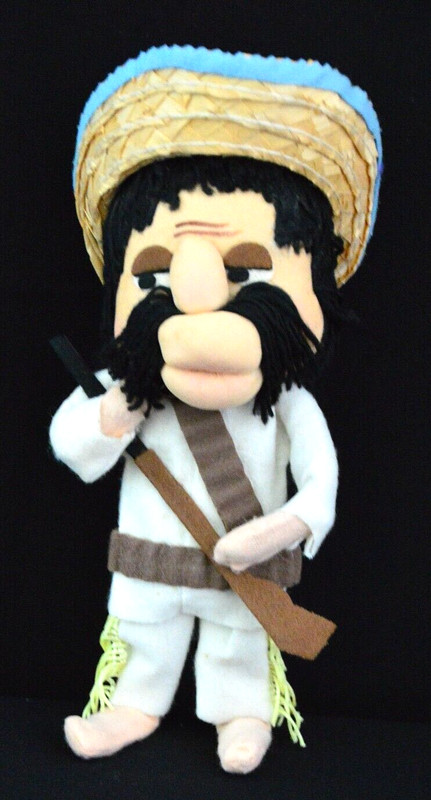 BANDITO CHARACTER DOLL, (old West movies) 9-1/2" SOFT SCULPTURE & WIRE ARMATURE