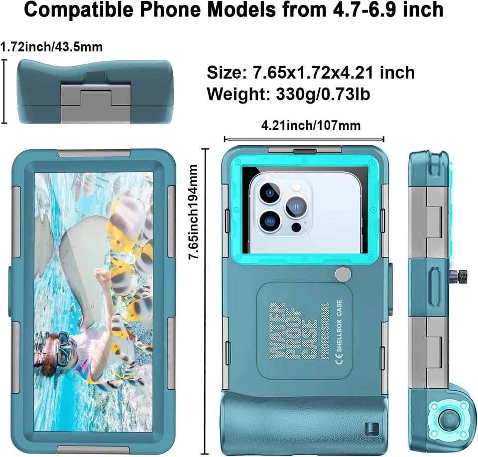 Underwater Snorkeling Diving Phone Case for iPhone 16/15/14/13/12/11Pro Max/XR/X - Image 3 of 4