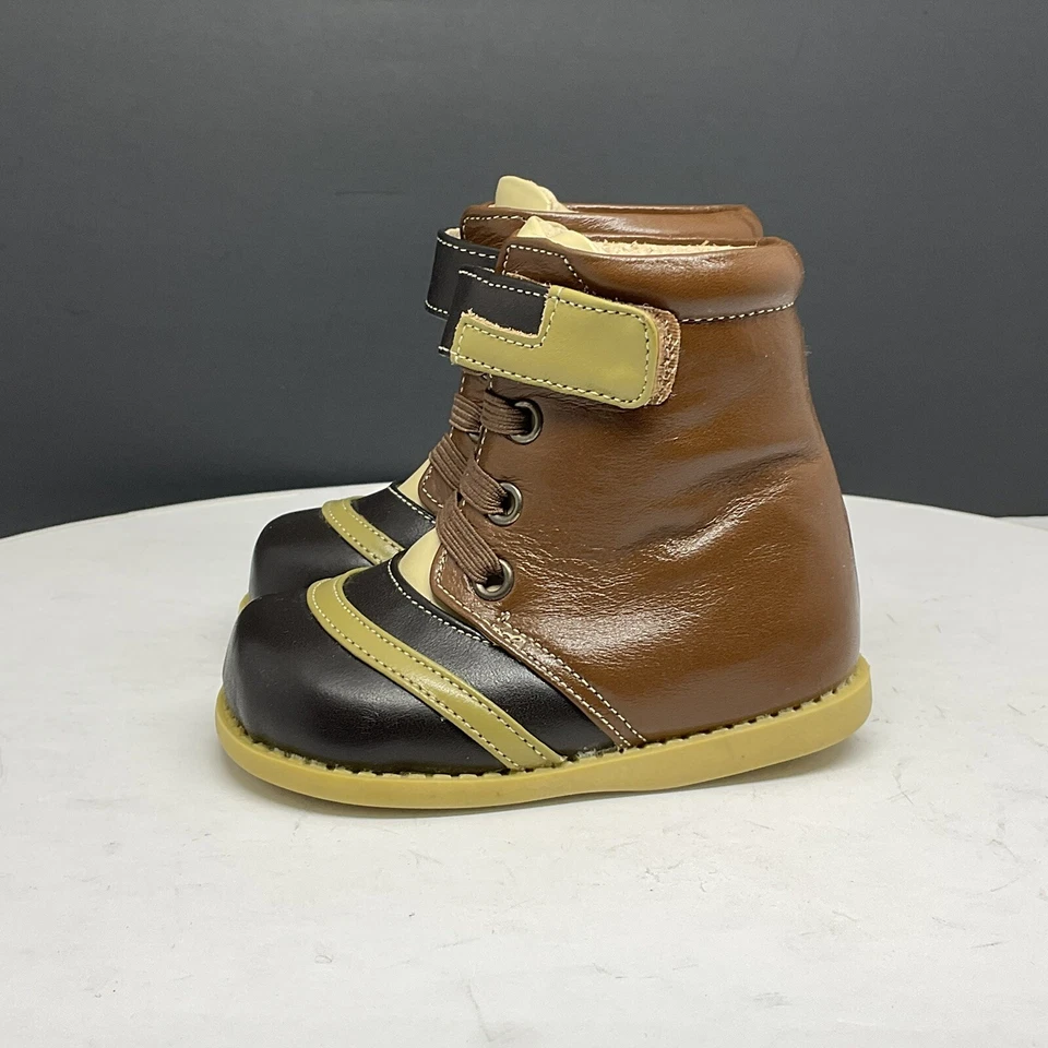 Livie & Luca Botas Niños 4 Niños Pequeños Gaffer Botines Marrón Negro Cuero Foto 2 de 4