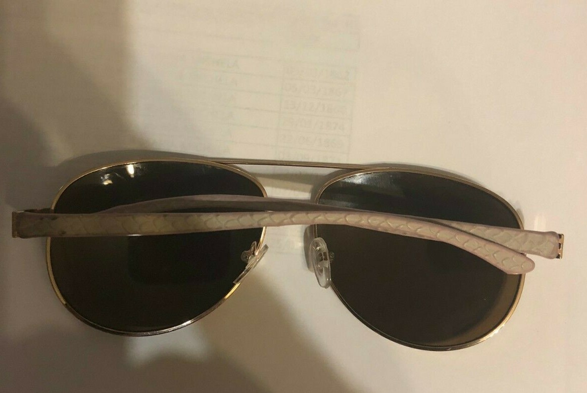 Vintage Black Sunglasses w/faux Croc Trim. Fashionable Gold Trim Sunglasses with Black Croc Embossed  main image 4