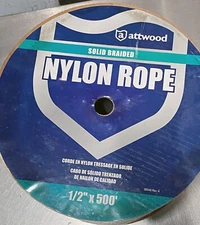 1/2 Inch x 500 Ft Solid Braid Nylon  Line  for Boats