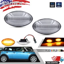 For Mini Cooper R50 R52 R53 02-08 LED Side Marker Light Clear Fender Marker Lamp