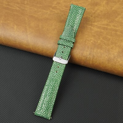 22mm Green Stingray Leather Watch Band Men Real Stingray Watch Strap Luxury