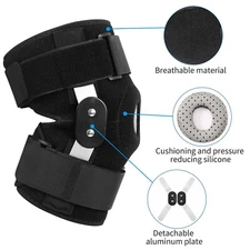 Hinged Knee Brace Compression Sleeve Joint Support Open Patella Stabilizer Wrap