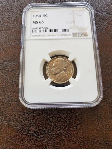 1964 BU JEFFERSON NICKEL NGC MS66  #002 NEAR FULL STEPS BOLD STEPS.